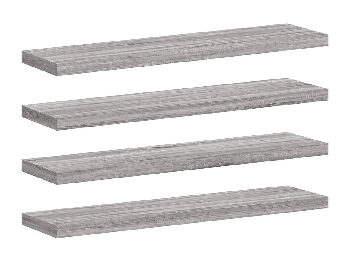 Étagères murales 4 pcs sonoma gris 40x10x1,5 bois ingénierie