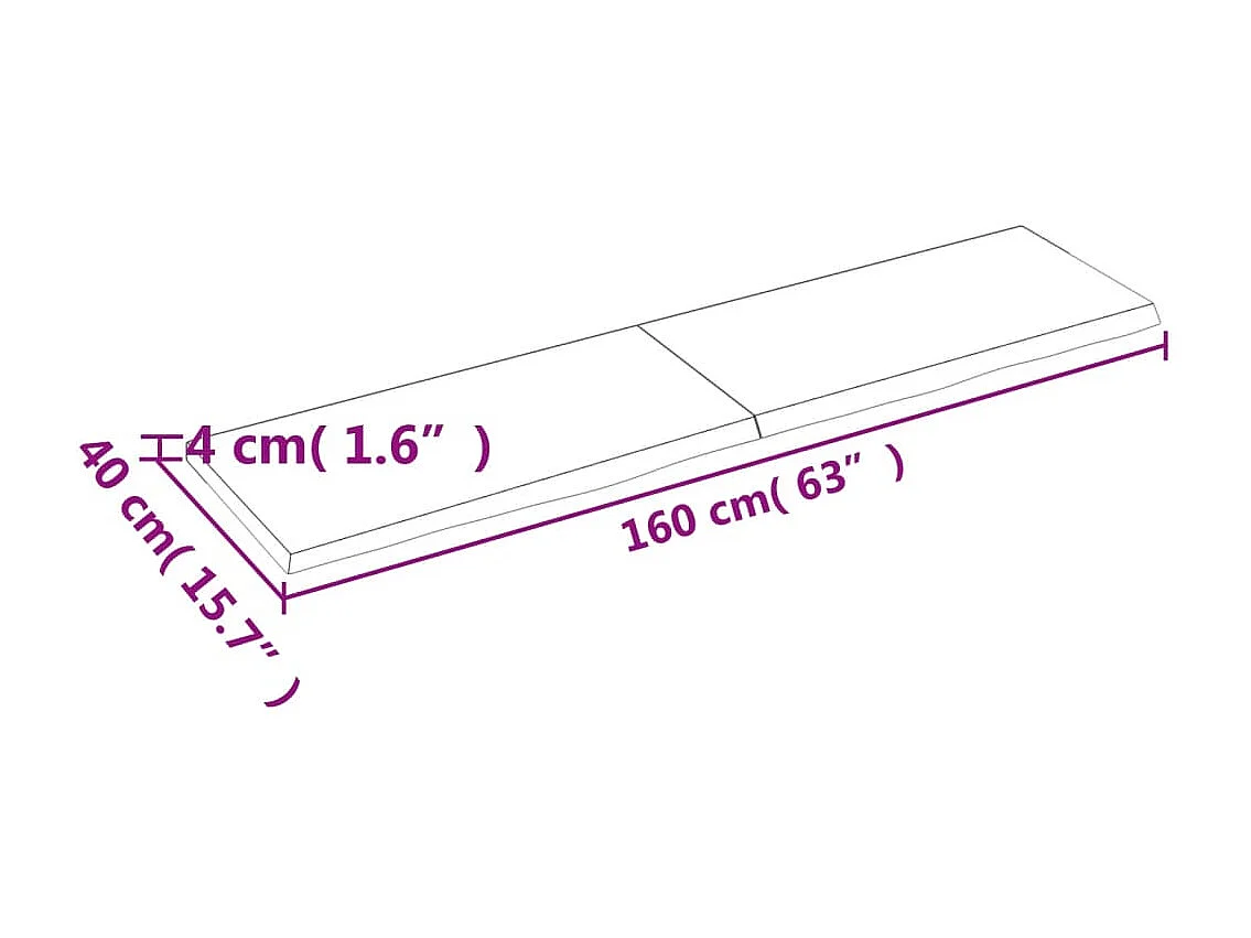 Étagère murale marron foncé bois chêne massif traité
