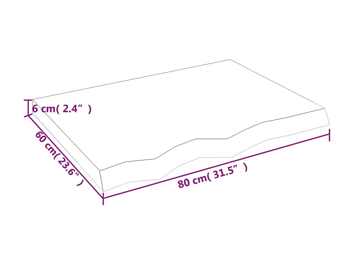 Étagère murale marron foncé bois chêne massif traité
