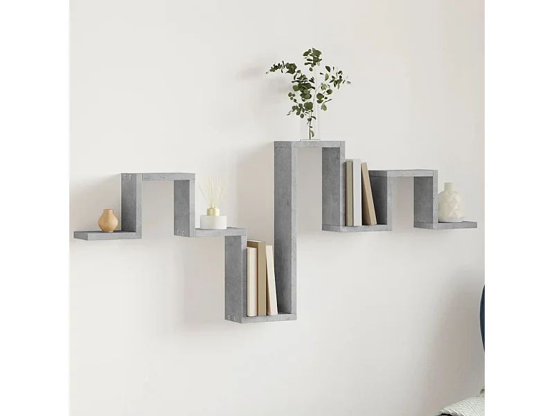 Étagère murale gris béton 104,5x10x43 bois d'ingénierie