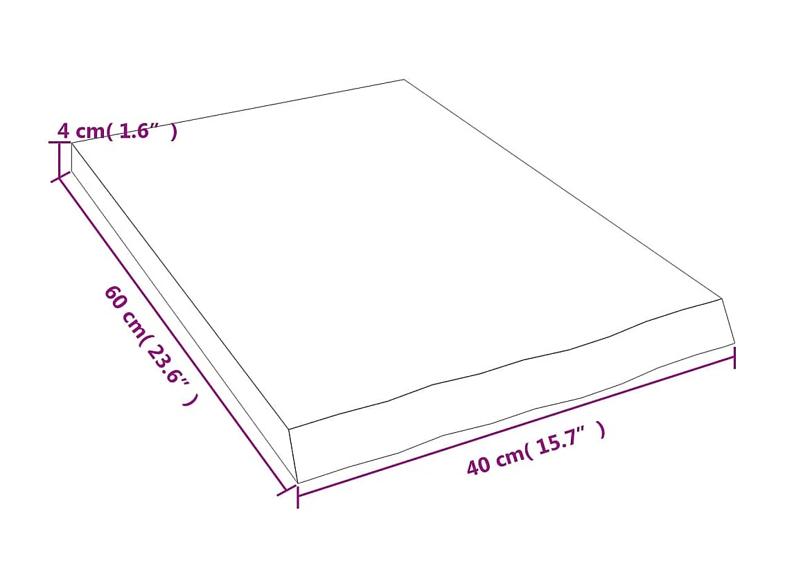 Étagère murale 40x60x(2-4) cm bois de chêne massif non traité