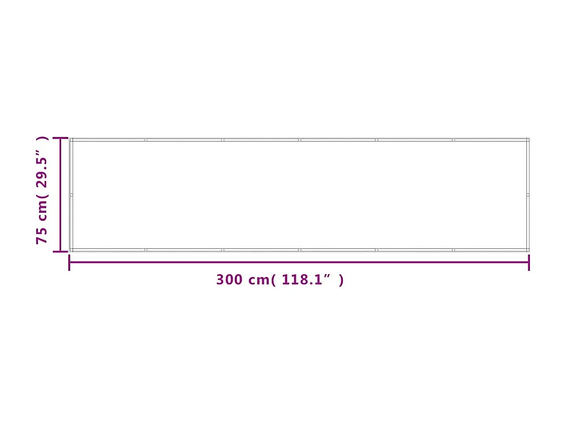 Écran de balcon gris clair 75x300 100% polyester oxford