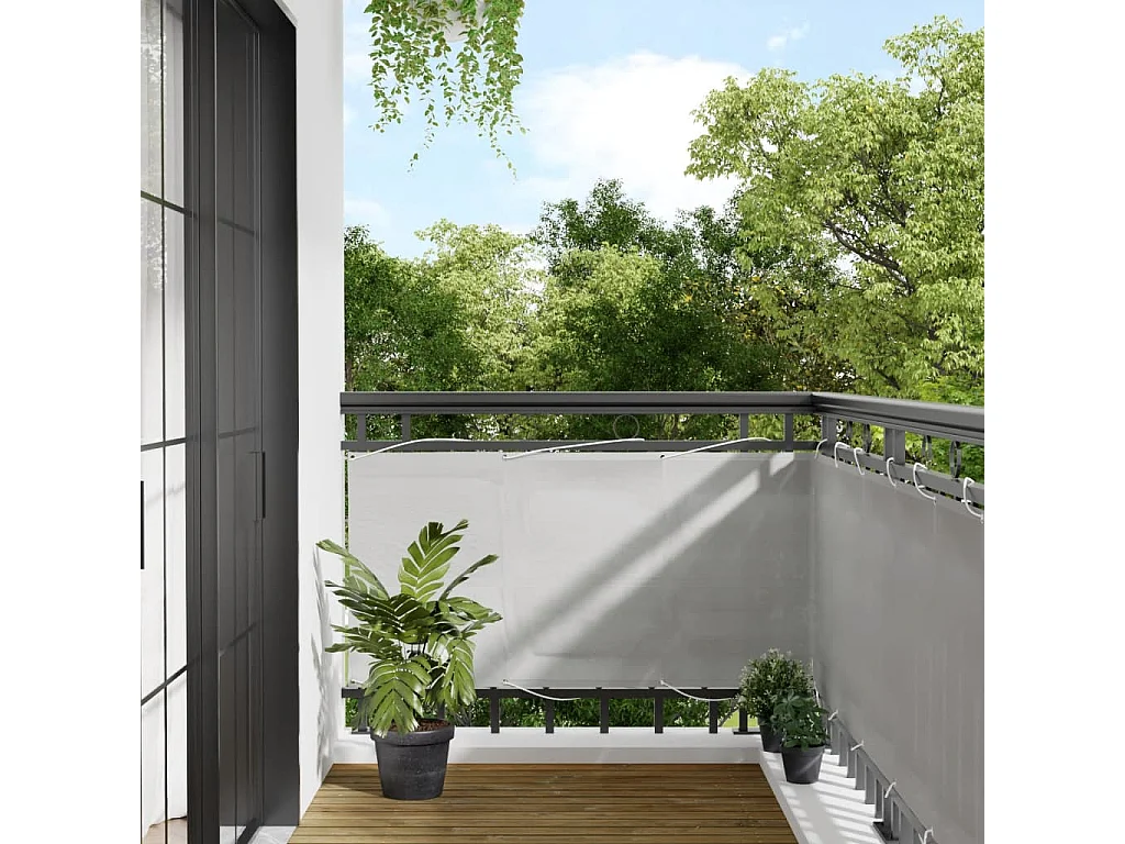 Écran de balcon gris clair 75x300 100% polyester oxford