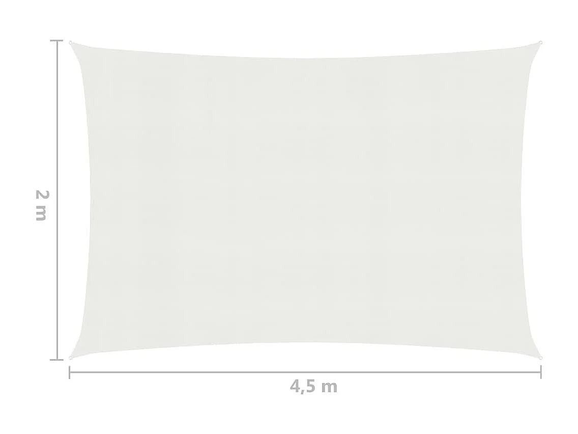 Voile d'ombrage 160 g-m² Blanc 2x4,5 m PEHD