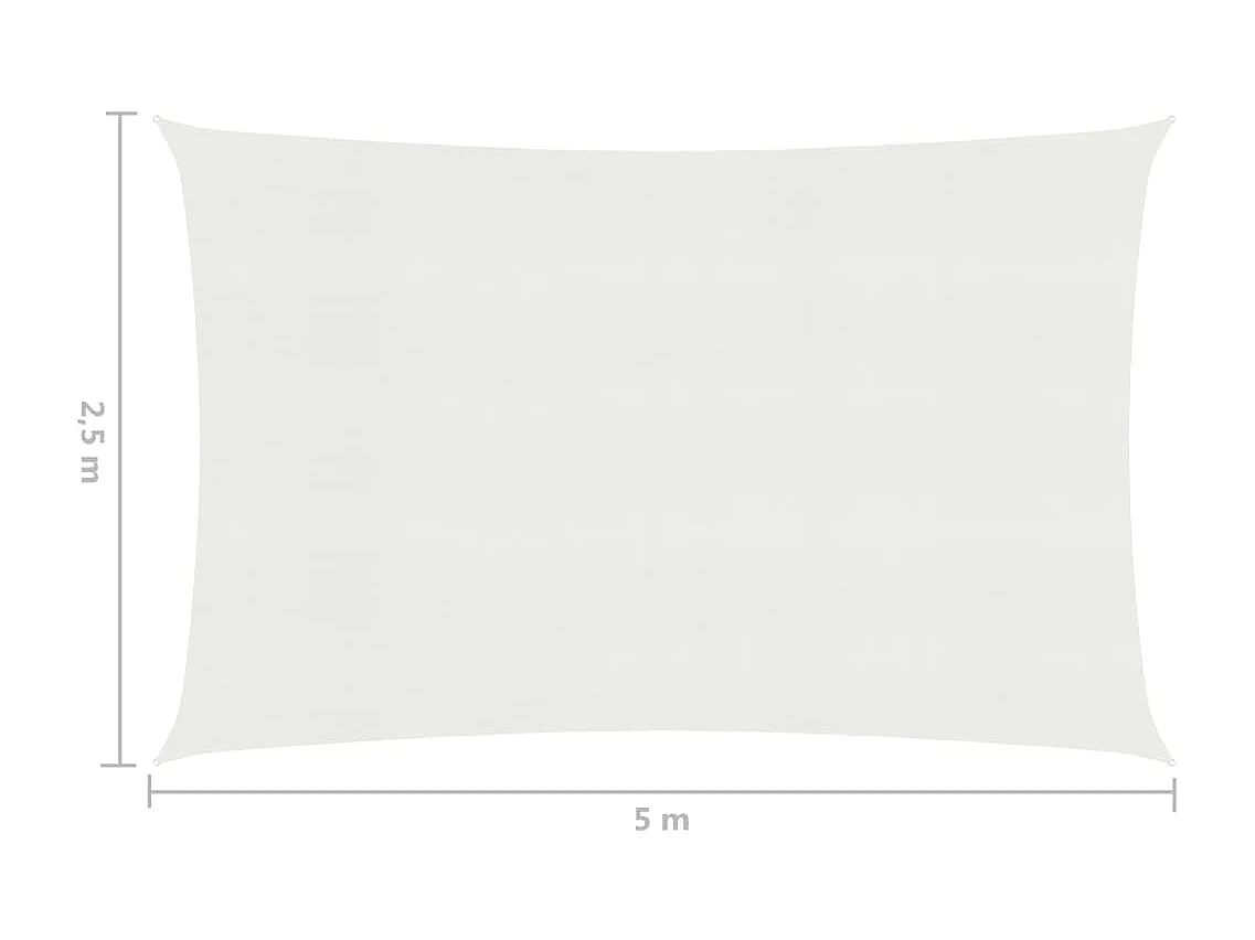 Voile d'ombrage 160 g-m² Blanc 2,5x5 m PEHD