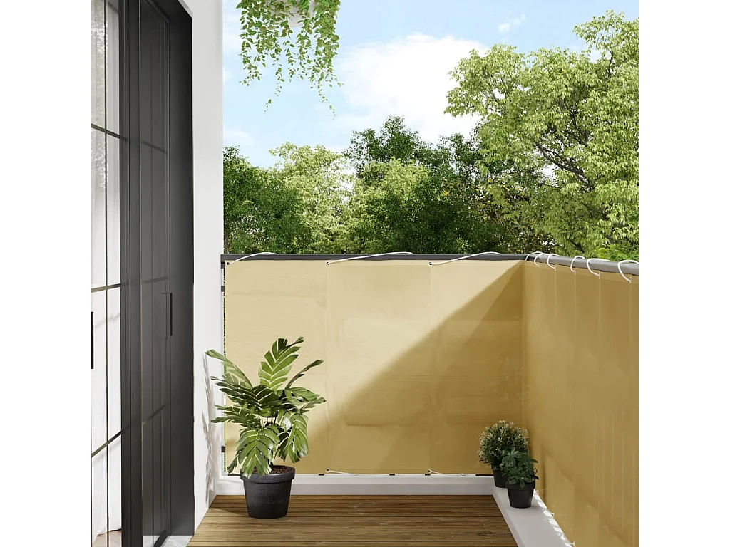 Écran de balcon sable 120x1000 100% polyester oxford