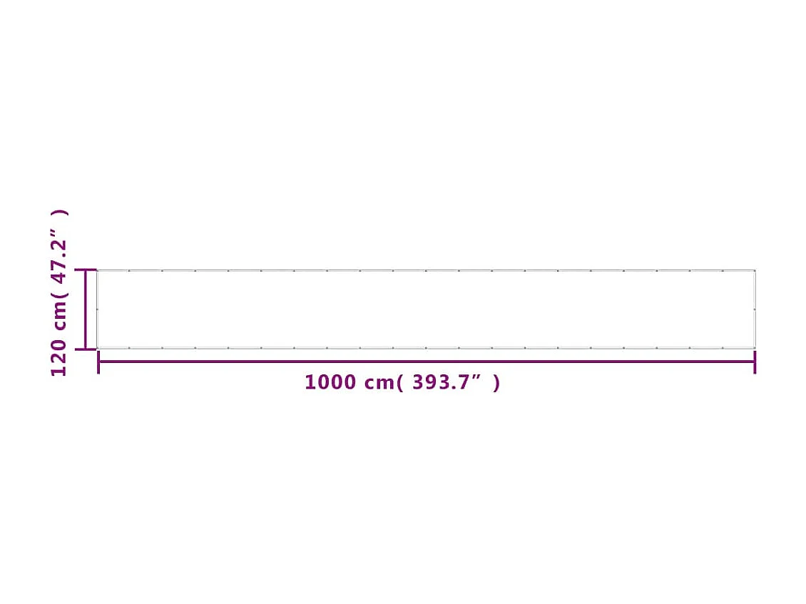 Écran de balcon sable 120x1000 100% polyester oxford