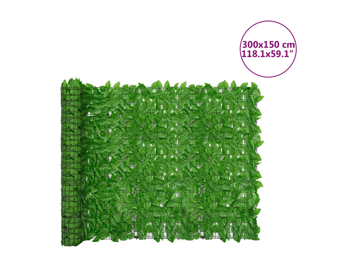 Brise-vue de balcon avec feuilles vert 300x150