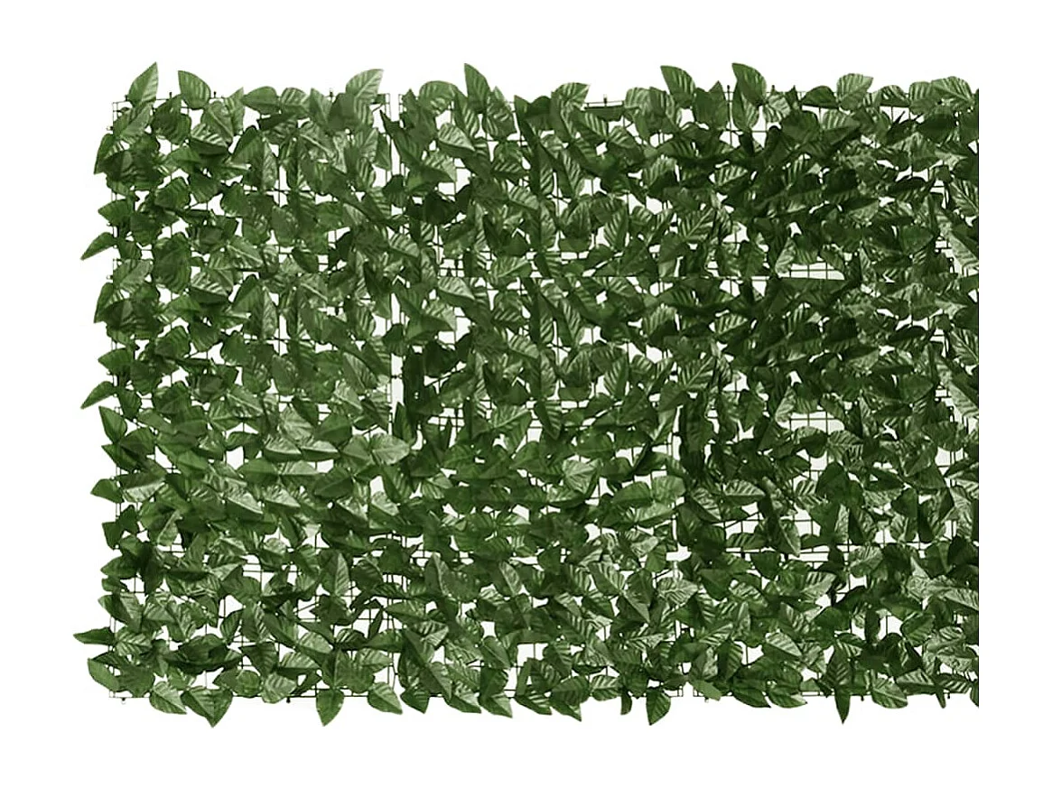 Écran de balcon avec feuilles vert foncé 200x100
