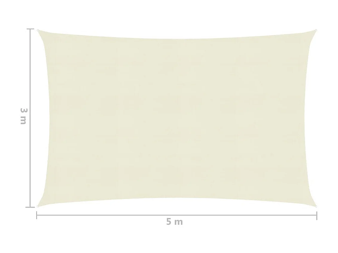 Voile d'ombrage 160 g-m² Crème 3x5 m PEHD