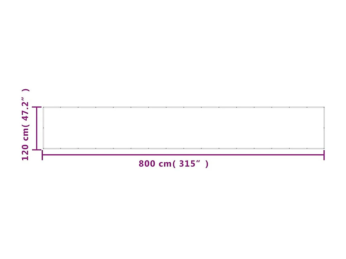 Écran de balcon noir 120x800 100% polyester oxford