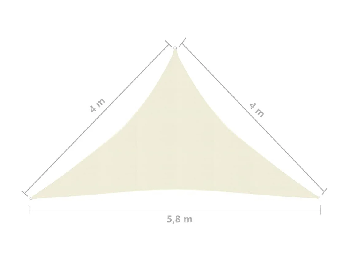 Voile d'ombrage 160 g-m² Crème 4x4x5,8 m PEHD