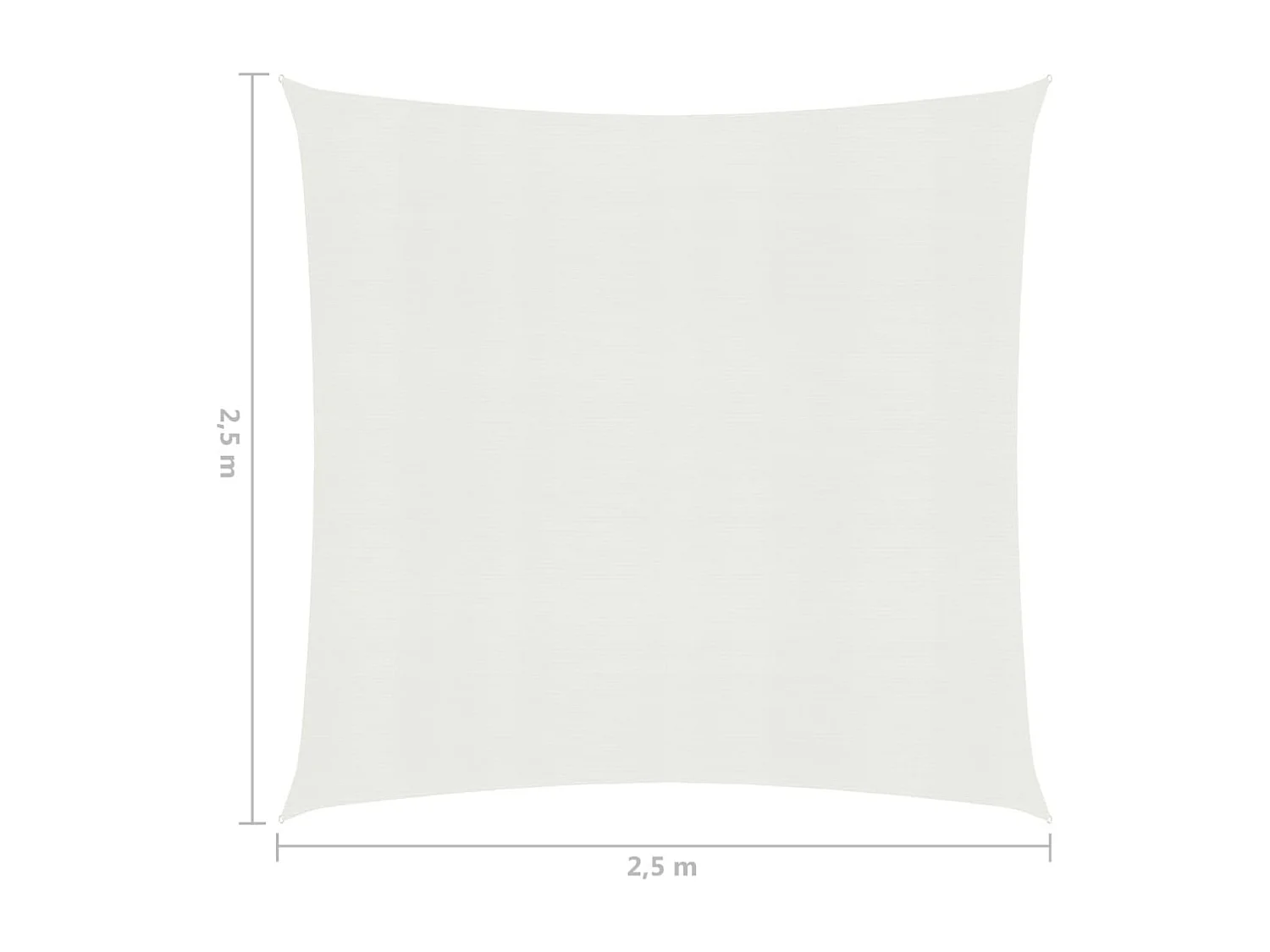 Voile d'ombrage 160 g-m² Blanc 2,5x2,5 m PEHD