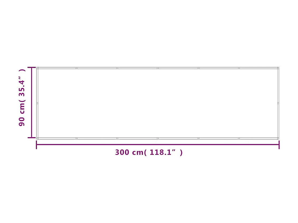 Écran de balcon gris clair 90x300 100% polyester oxford