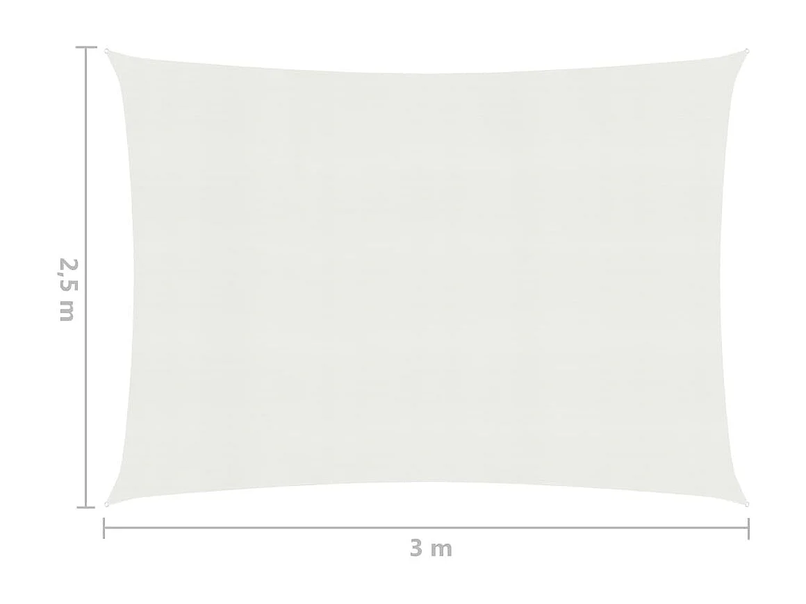 Voile d'ombrage 160 g-m² Blanc 2,5x3 m PEHD