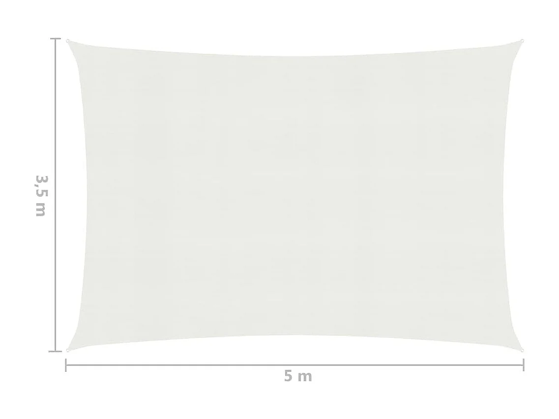 Voile d'ombrage 160 g-m² Blanc 3,5x5 m PEHD
