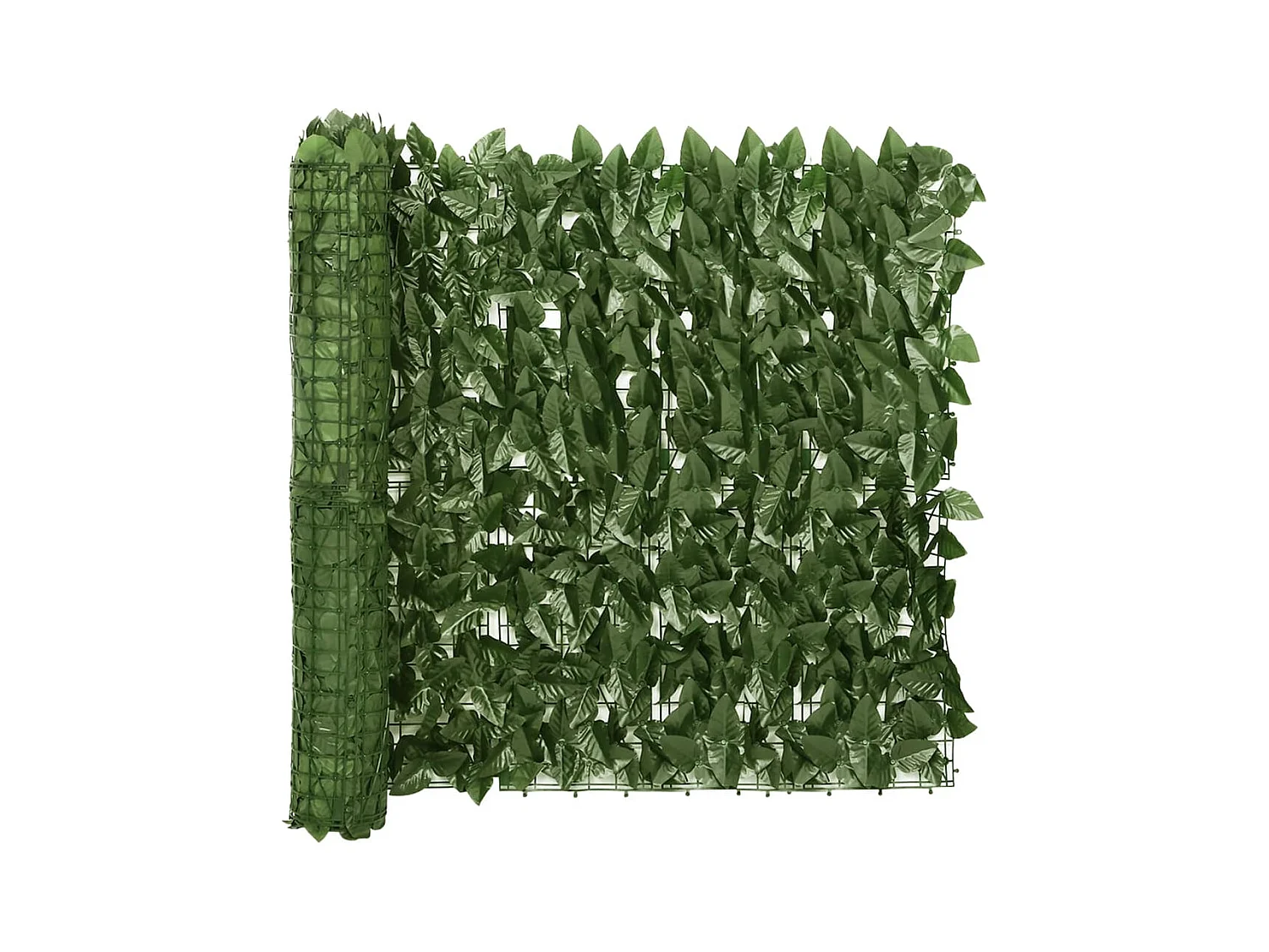 Écran de balcon avec feuilles vert foncé 200x75