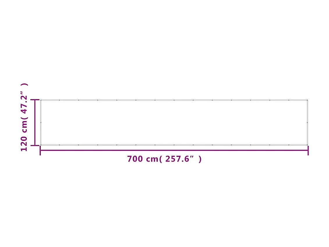 Écran de balcon blanc 120x700 100% polyester oxford