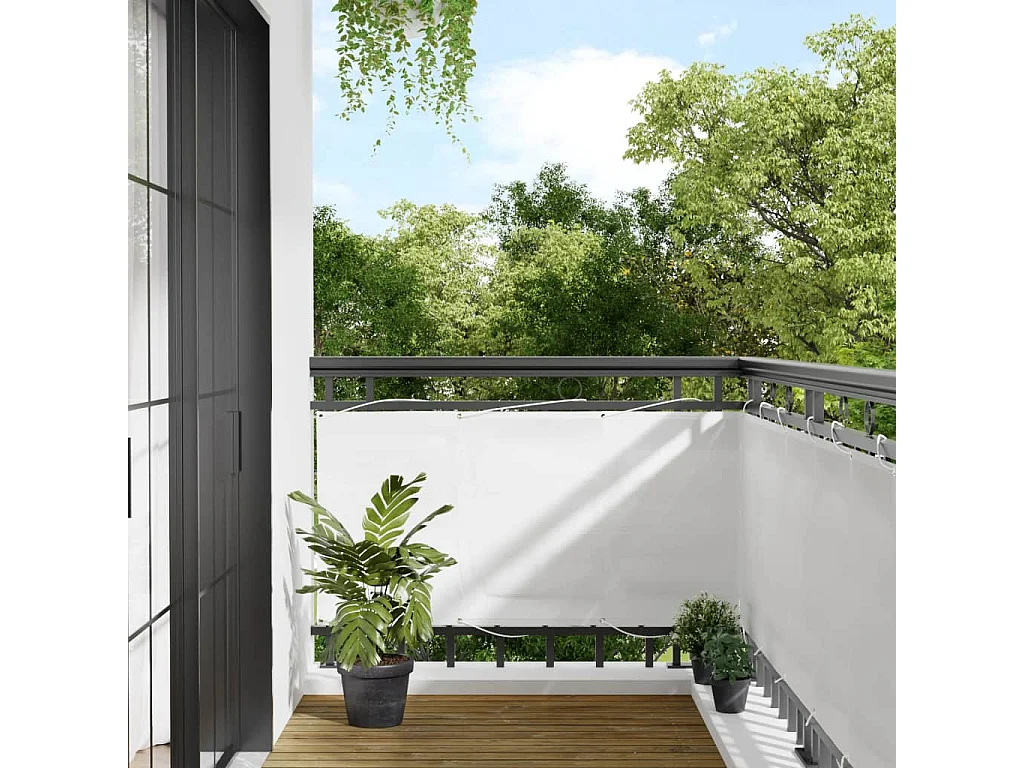 Écran de balcon blanc 75x700 100% polyester oxford