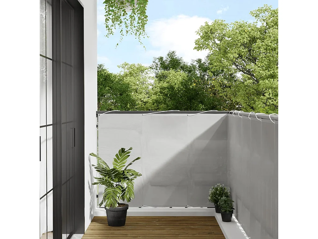 Écran de balcon gris clair 120x500 100% polyester oxford