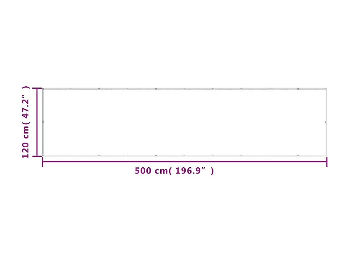 Écran de balcon gris clair 120x500 100% polyester oxford