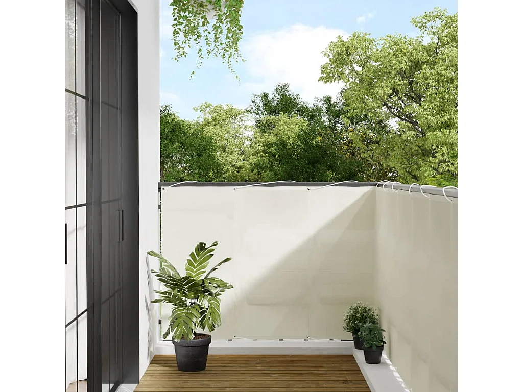 Écran de balcon crème 120x700 100% polyester oxford