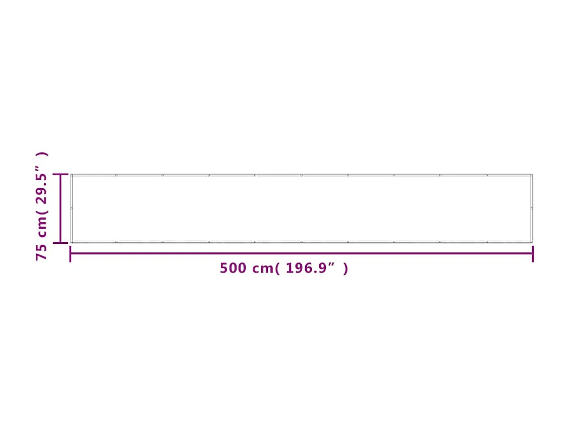 Écran de balcon sable 75x500 100% polyester oxford