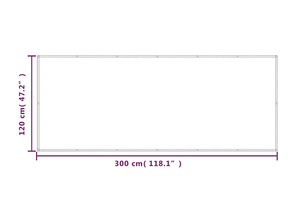 Écran de balcon gris clair 120x300 100% polyester oxford