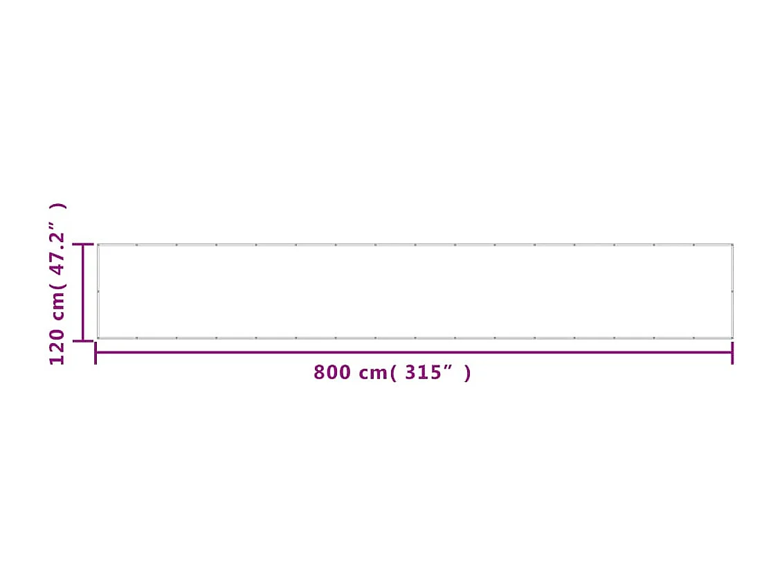 Écran de balcon crème 120x800 100% polyester oxford