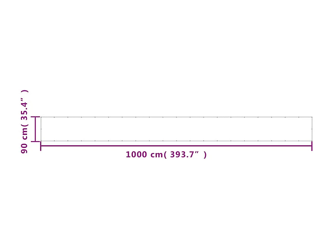 Écran de balcon marron 90x1000 100% polyester oxford