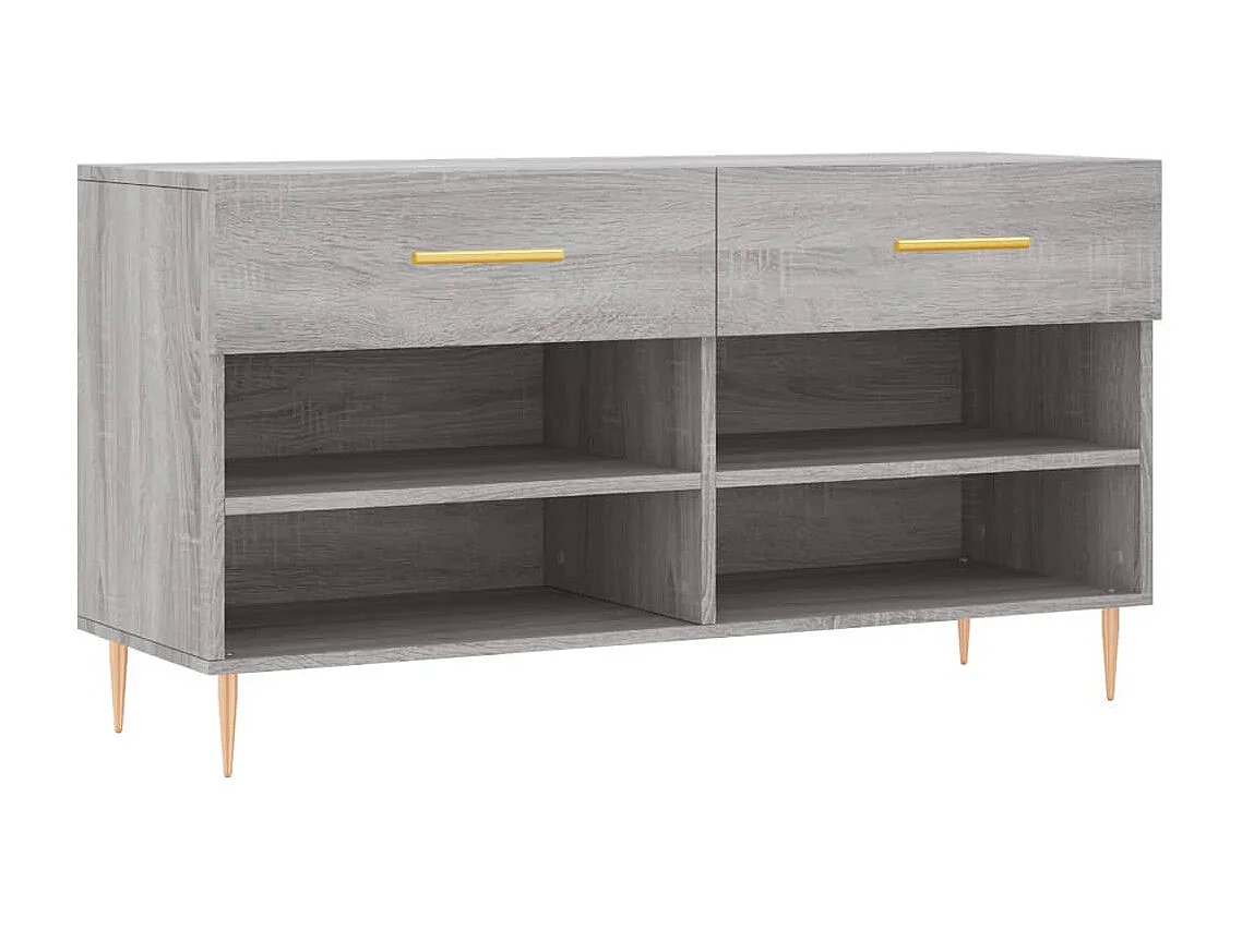 Banc à chaussures sonoma gris 102x35x55 bois d'ingénierie