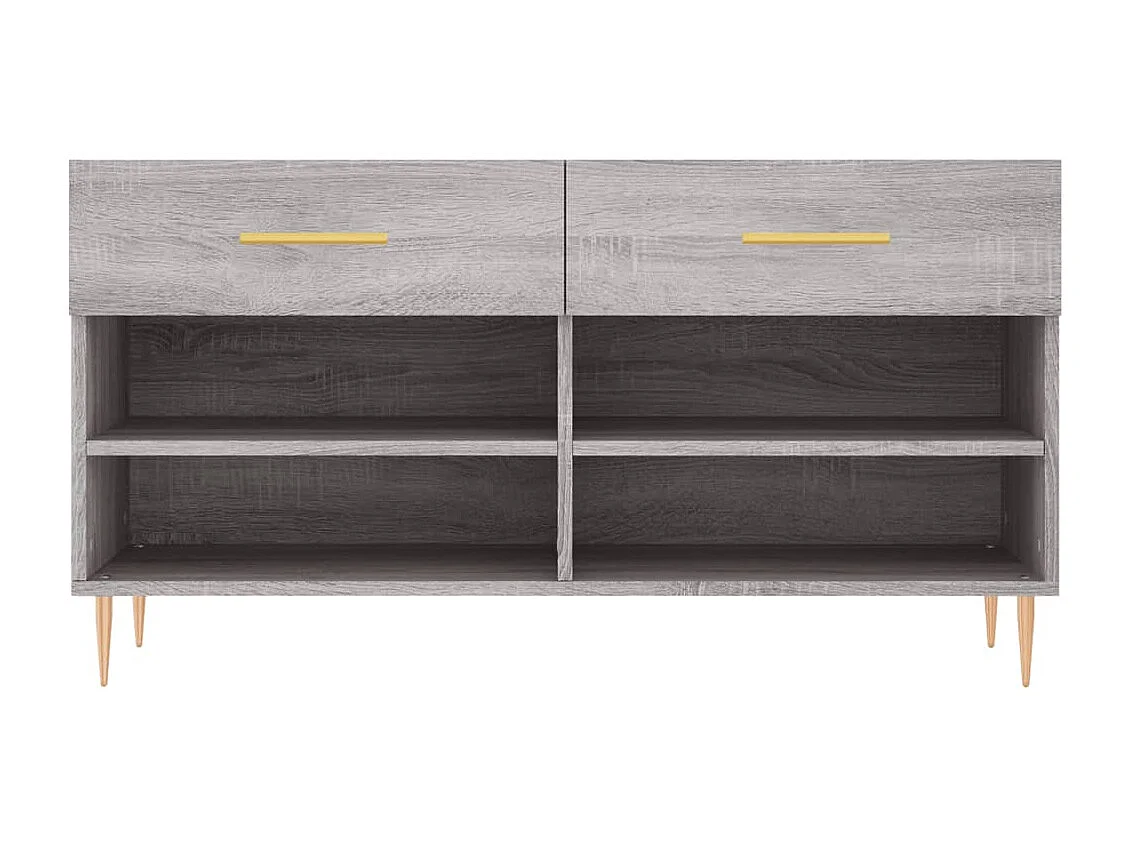 Banc à chaussures sonoma gris 102x35x55 bois d'ingénierie
