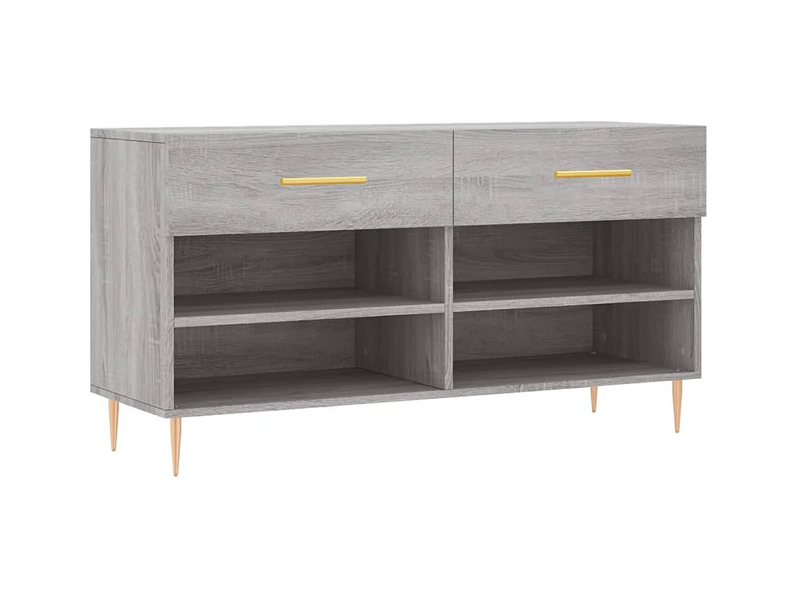 Banc à chaussures sonoma gris 102x35x55 bois d'ingénierie