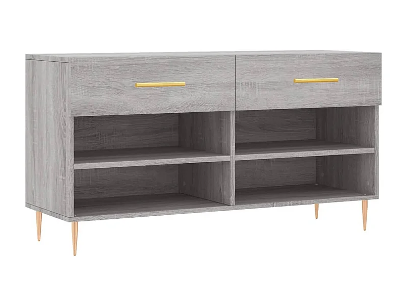 Banc à chaussures sonoma gris 102x35x55 bois d'ingénierie