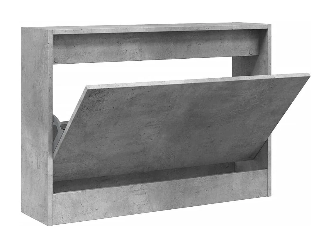 Armoire à chaussures gris béton 80x21x57 bois d'ingénierie