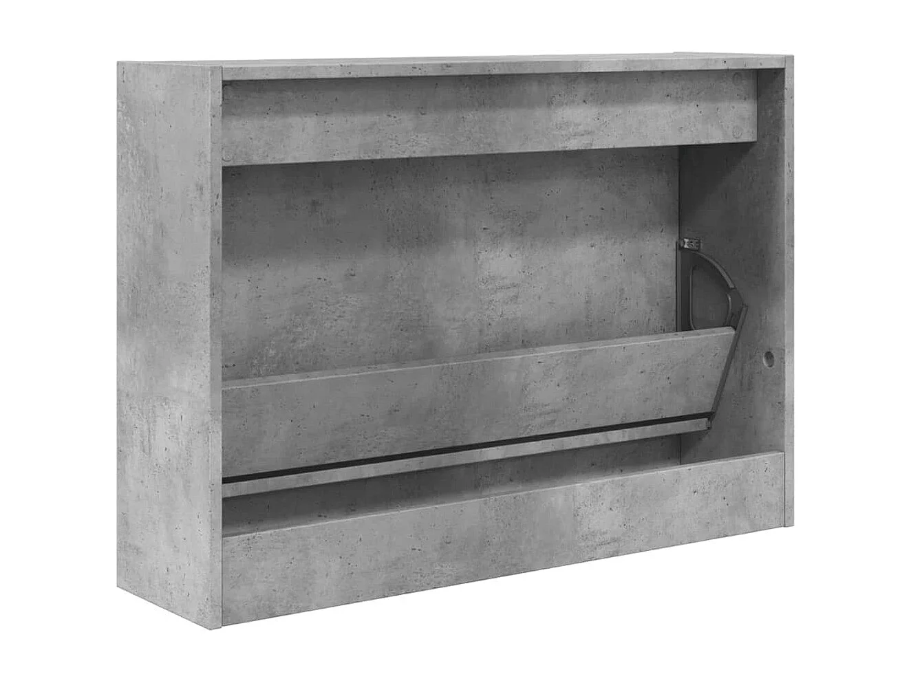 Armoire à chaussures gris béton 80x21x57 bois d'ingénierie