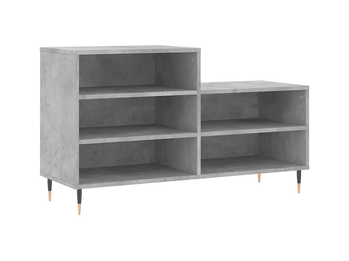 Armoire à chaussures Gris béton 102x36x60 Bois d'ingénierie