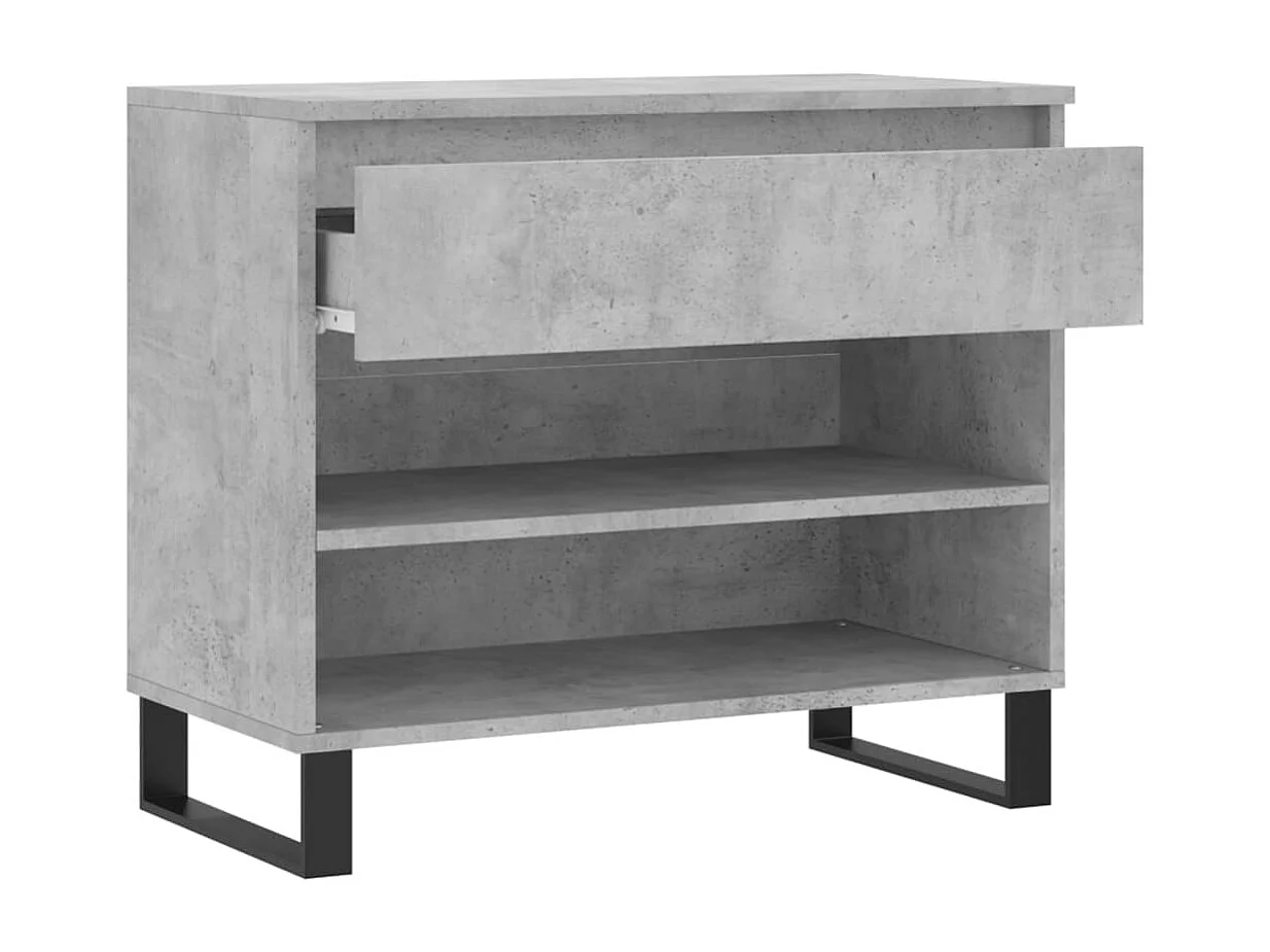 Armoire à chaussures Gris béton 70x36x60 Bois d'ingénierie