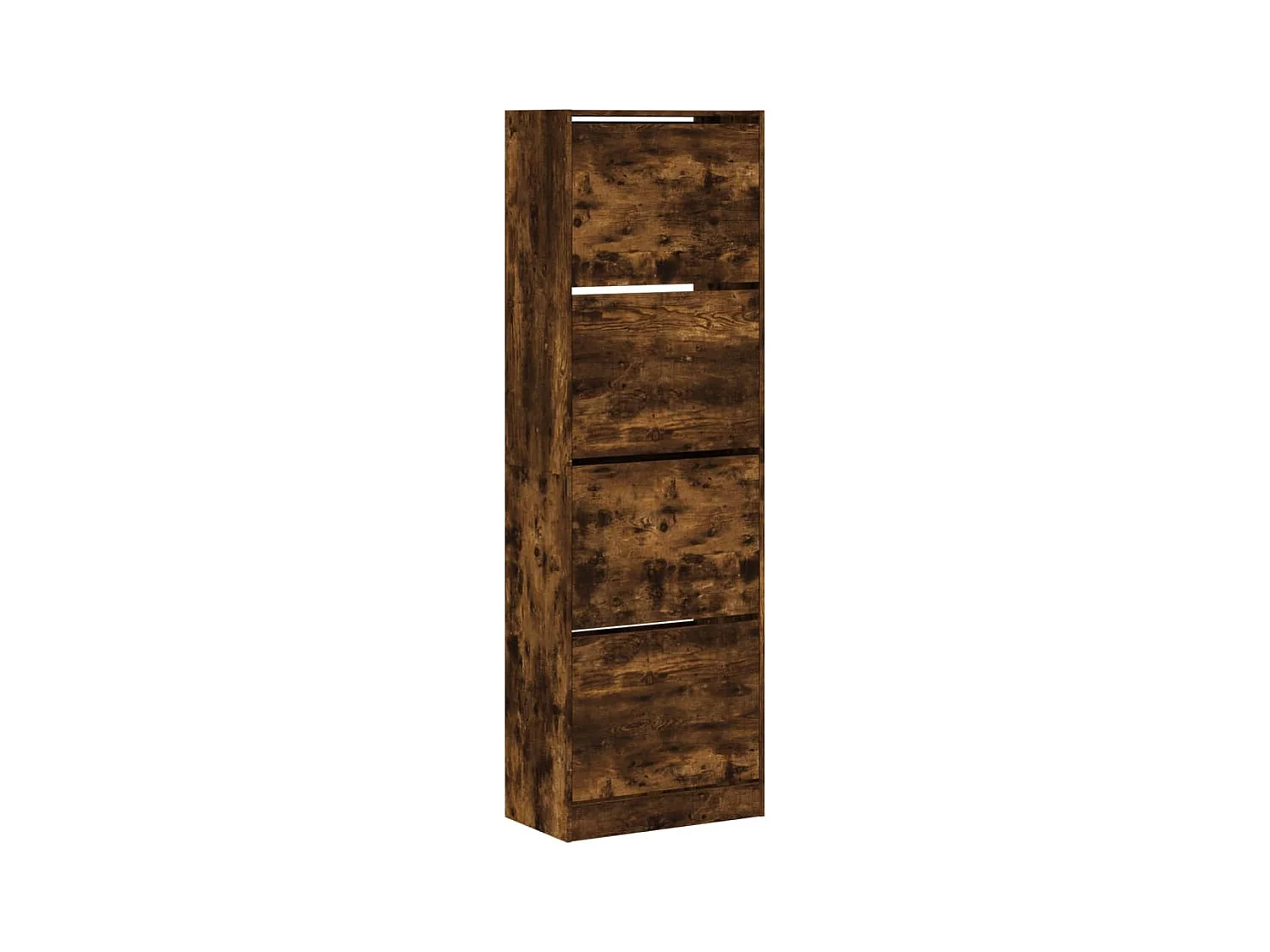 Armoire à chaussures 4 tiroirs rabattables chêne fumé