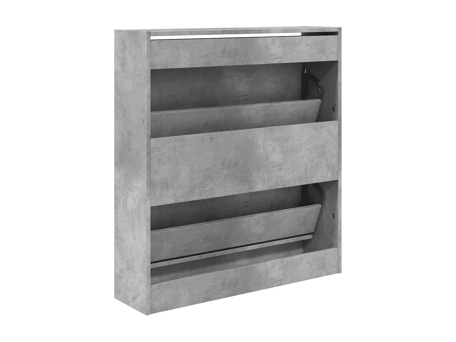 Armoire à chaussures gris béton 80x21x87,5 bois d'ingénierie