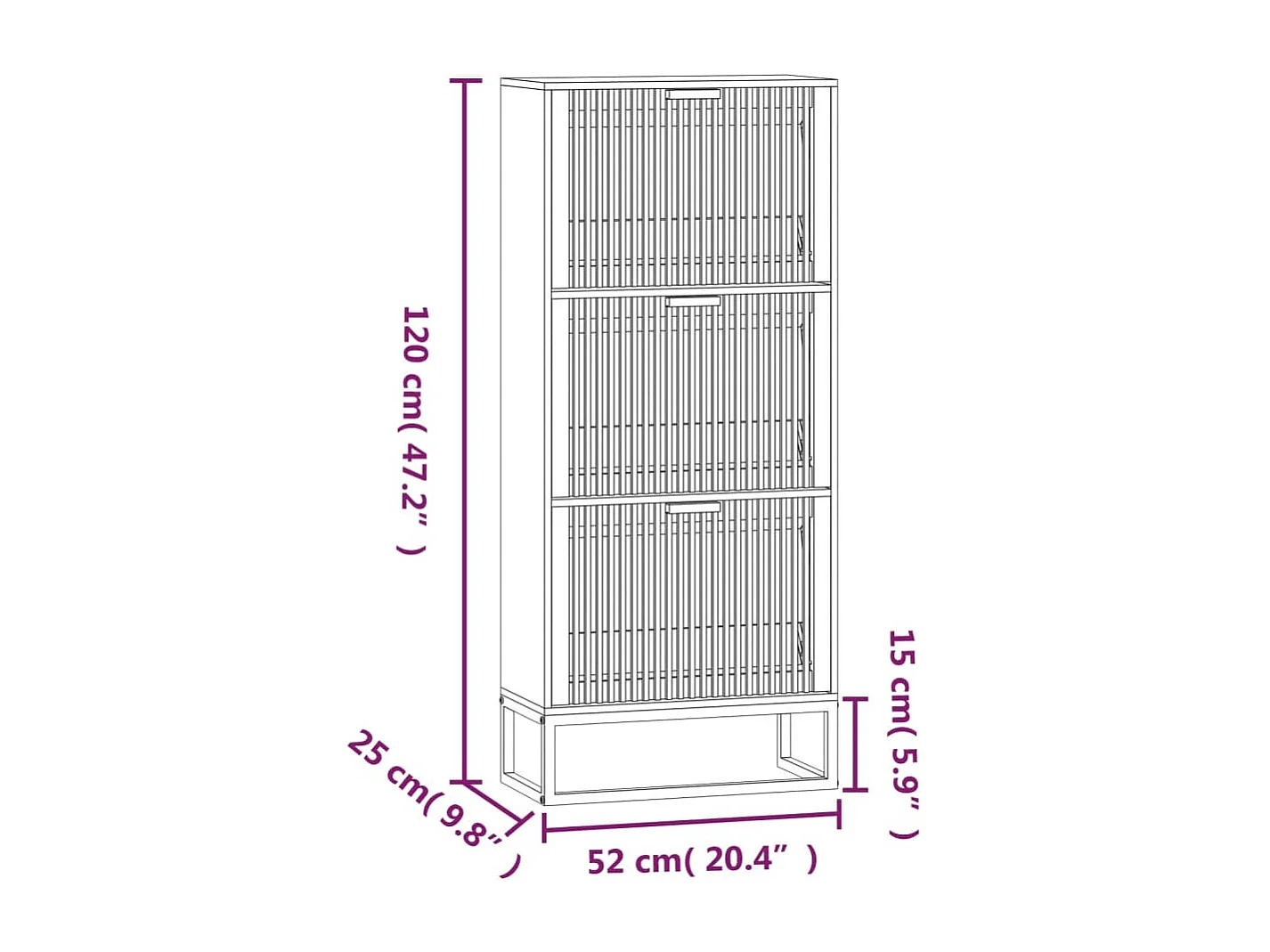 Armoire à chaussures blanc 52x25x120 bois d'ingénierie
