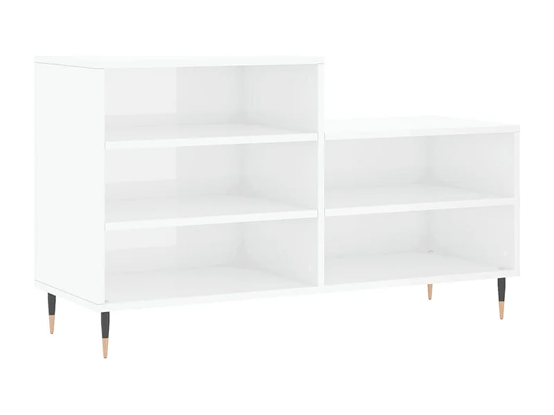 Armoire à chaussure Blanc brillant 102x36x60 Bois ingénierie