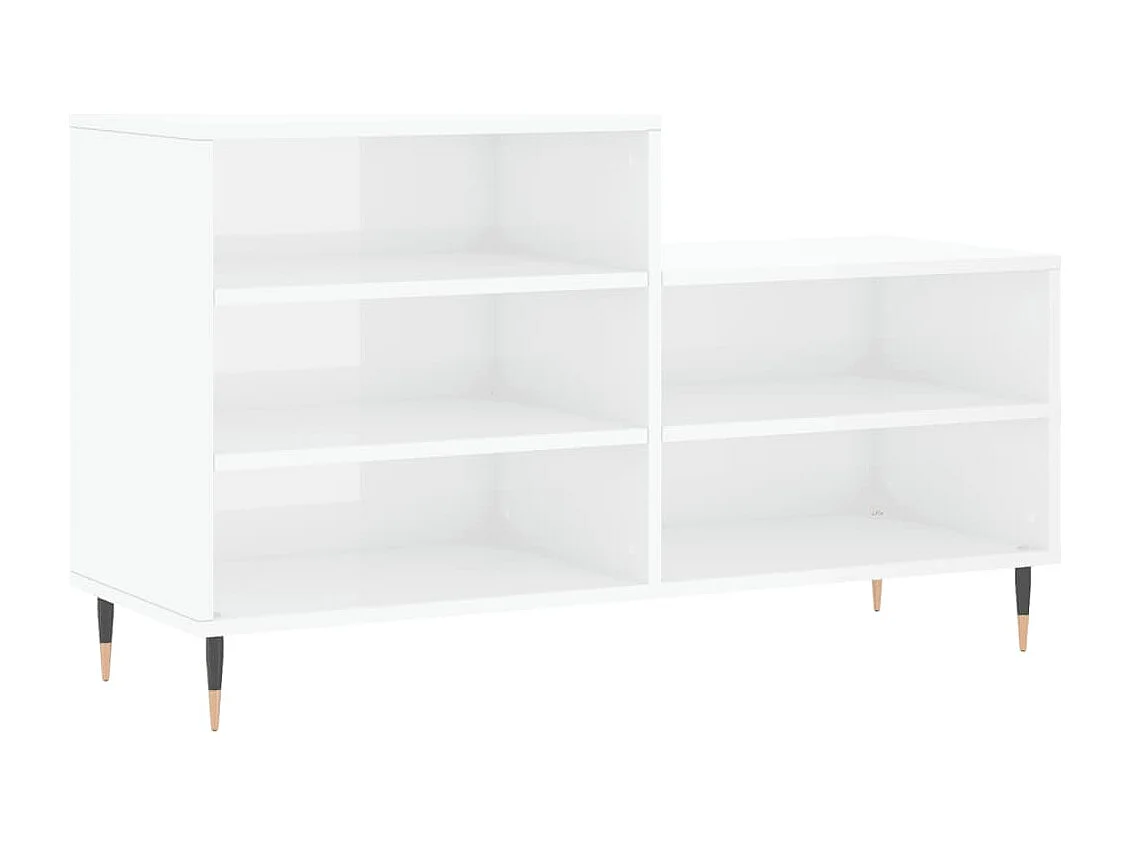 Armoire à chaussure Blanc brillant 102x36x60 Bois ingénierie