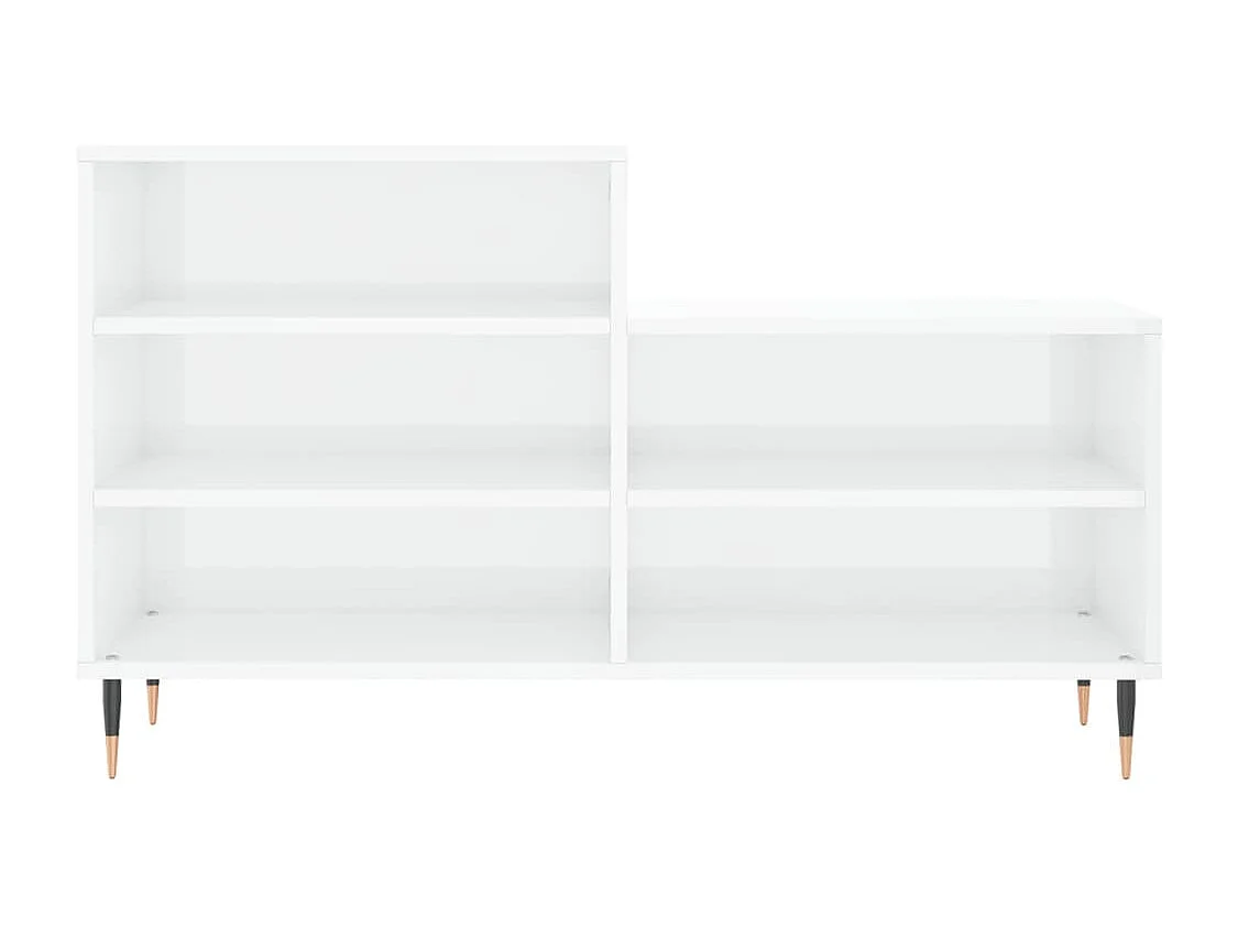 Armoire à chaussure Blanc brillant 102x36x60 Bois ingénierie