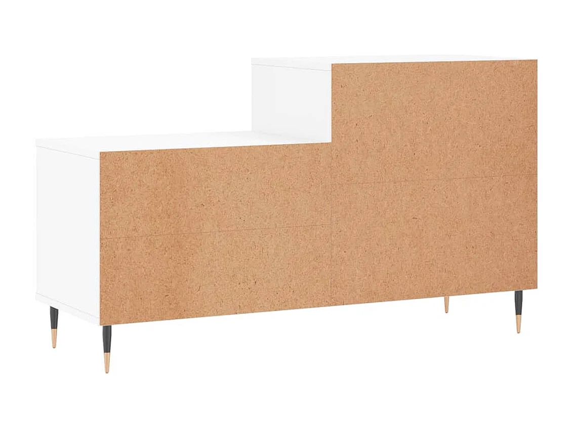 Armoire à chaussure Blanc brillant 102x36x60 Bois ingénierie