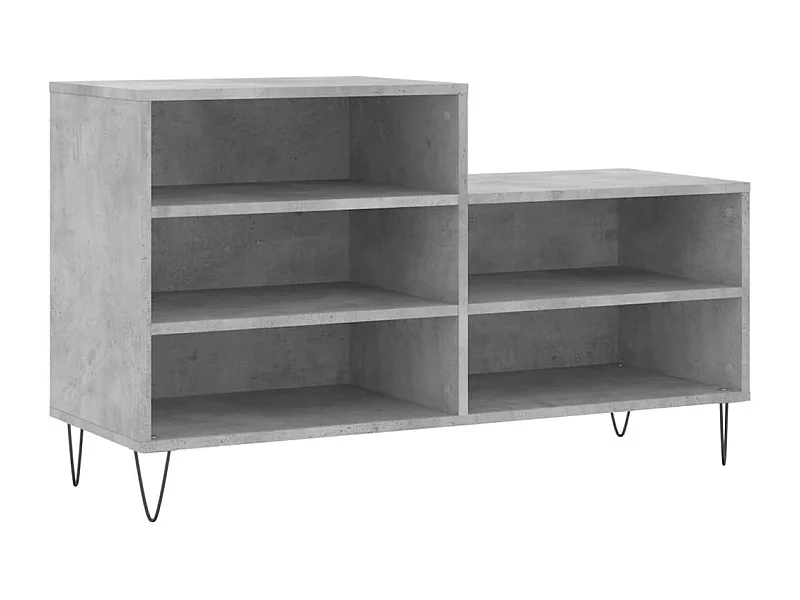 Armoire à chaussures Gris béton 102x36x60 Bois d'ingénierie