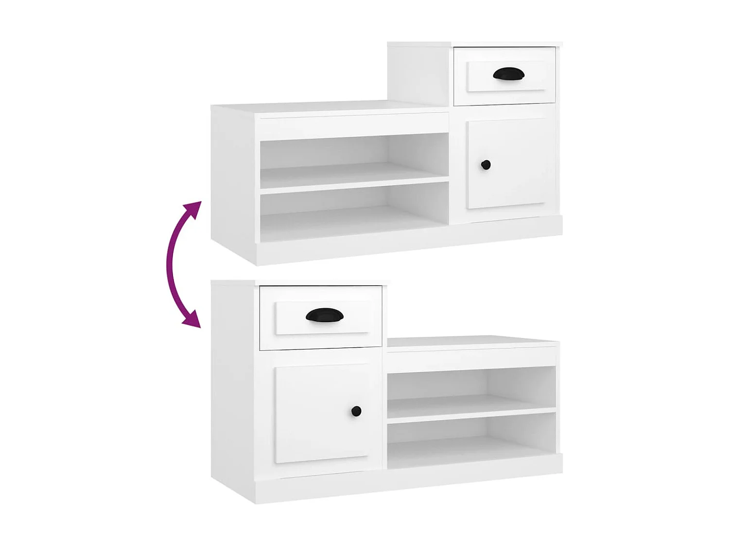 Armoire à chaussures blanc 100x42x60 bois d'ingénierie