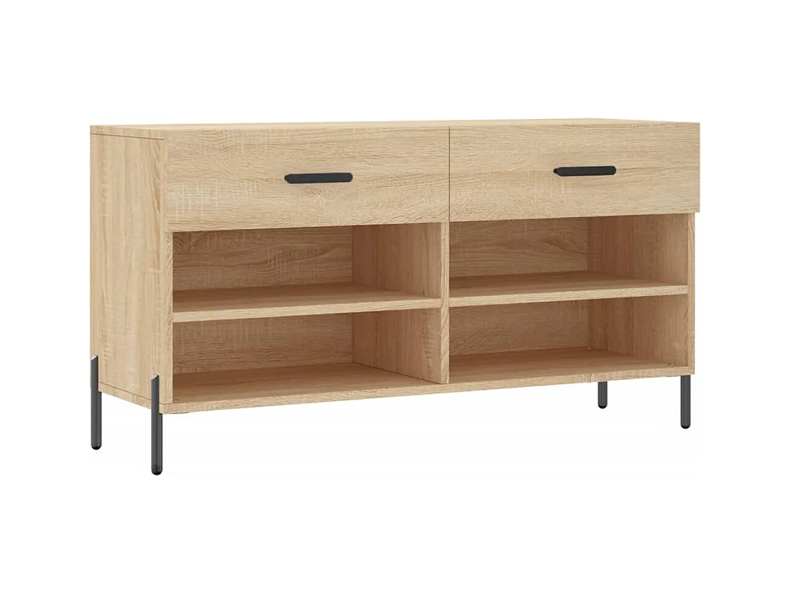 Schoenenbank 102x35x55 cm bewerkt hout sonoma eikenkleurig