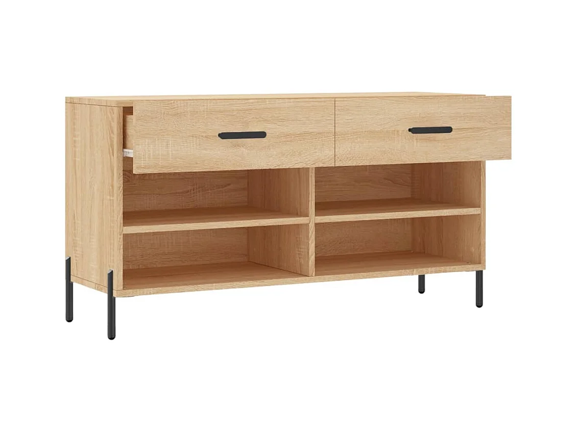 Schoenenbank 102x35x55 cm bewerkt hout sonoma eikenkleurig