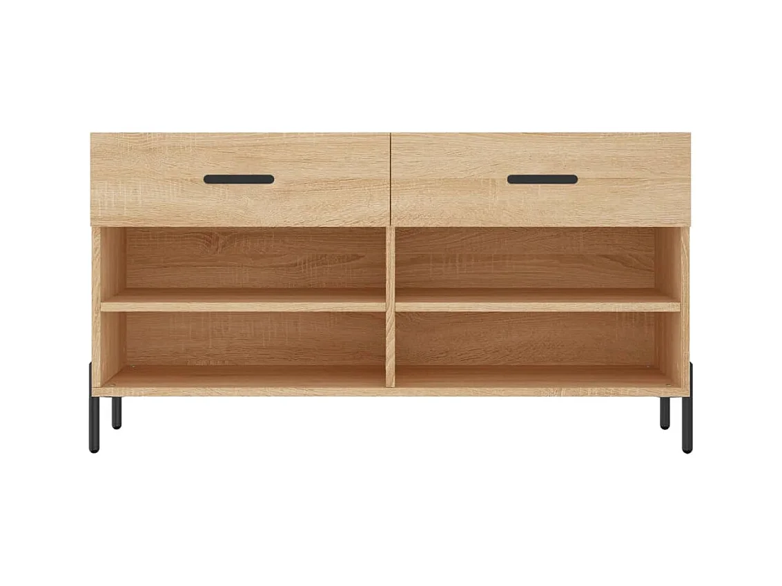 Schoenenbank 102x35x55 cm bewerkt hout sonoma eikenkleurig